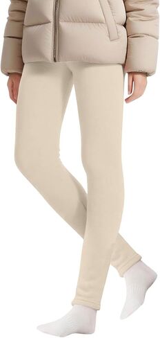 Fleece Lined Leggings for Toddler Girls Winter Warm Ankle Length Leggings Kids Girl Comfy Thick Cotton Thermal Tights Pants in Saudi Arabia