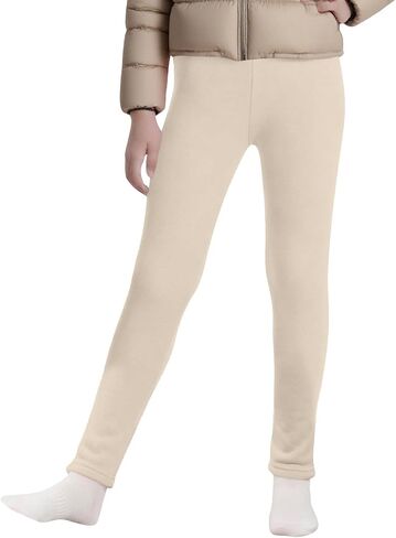 Fleece Lined Leggings for Toddler Girls Winter Warm Ankle Length Leggings Kids Girl Comfy Thick Cotton Thermal Tights Pants in Saudi Arabia
