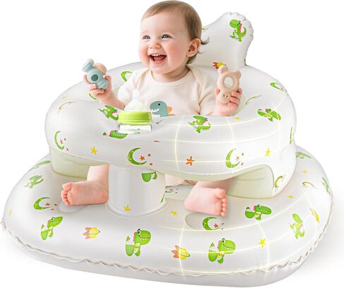 Inflatable Seat for Babies 3–36 Months, SSyang Sit Me Up Floor Chair with Built-in Air Pump, Supportive Baby Chair for Learning to Sit, Full Surround Design – Dinosaur in Saudi Arabia