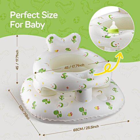 Inflatable Seat for Babies 3–36 Months, SSyang Sit Me Up Floor Chair with Built-in Air Pump, Supportive Baby Chair for Learning to Sit, Full Surround Design – Dinosaur in Saudi Arabia