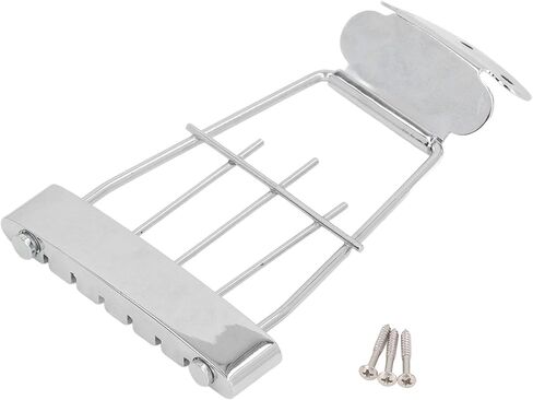 WALFRONT 6 String Guitar Trapeze Tailpiece Bridge Metal Tailpiece with Adjustable String Spacing for Archtop Jazz Bass Guitar Parts in Saudi Arabia