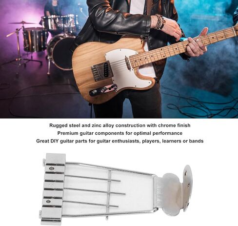 WALFRONT 6 String Guitar Trapeze Tailpiece Bridge Metal Tailpiece with Adjustable String Spacing for Archtop Jazz Bass Guitar Parts in Saudi Arabia