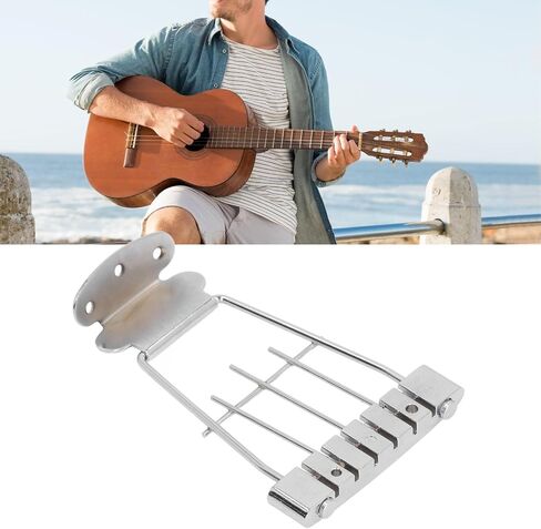 WALFRONT 6 String Guitar Trapeze Tailpiece Bridge Metal Tailpiece with Adjustable String Spacing for Archtop Jazz Bass Guitar Parts in Saudi Arabia