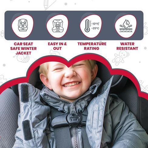 The Road Coat Vegan Allergy-Friendly | Car Seat Safe Jacket | Crash Tested | Unisex | Fast In & Out | 6 Months - 8 Years in Saudi Arabia