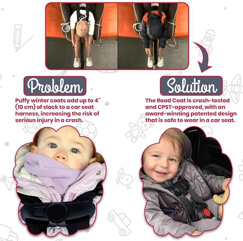 The Road Coat Vegan Allergy-Friendly | Car Seat Safe Jacket | Crash Tested | Unisex | Fast In & Out | 6 Months - 8 Years in Saudi Arabia