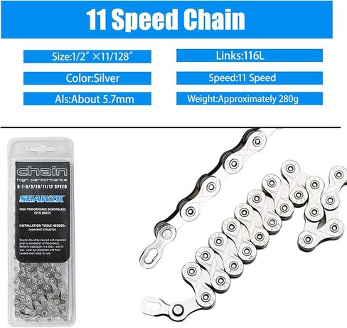 سلسلة دراجة 7 سرعات ، 1/2 × 11/128 بوصة ، 116 روابط ، بنية ، متوافقة مع Shimano/SRAM/Campagnolo in Saudi Arabia