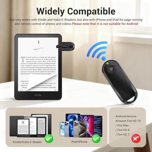 صفحة التحكم عن بُعد في كوباك تيرنر لـ Kindle Paperwhite iPad Reading Kobo Comics/روايات أقراص التقاط صور للكاميرا تسجيلات الفيديو عن بُعد ، صفحة تضيق طويلة جدًا in Kuwait