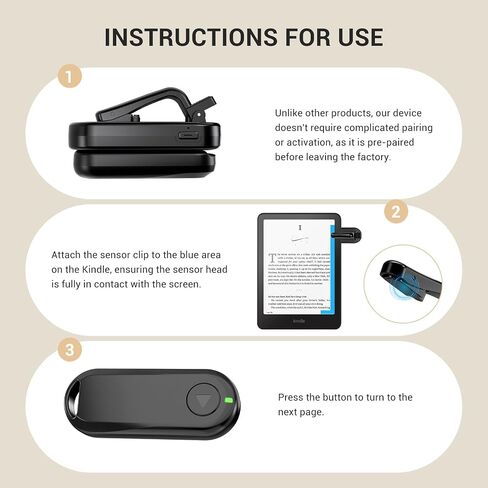 صفحة التحكم عن بُعد في كوباك تيرنر لـ Kindle Paperwhite iPad Reading Kobo Comics/روايات أقراص التقاط صور للكاميرا تسجيلات الفيديو عن بُعد ، صفحة تضيق طويلة جدًا in Kuwait