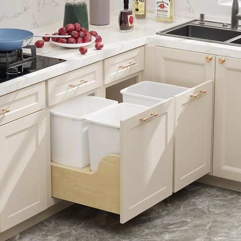 علبة المطبخ 35QT المطبخ ، وعلب القمامة القوي وخفيف الوزن ، وعلب القمامة للمطبخ ، مساحة العمل ، الحمام ، المكتب ، سهلة التنظيف ، عبوة 2 ، رمادي in Kuwait