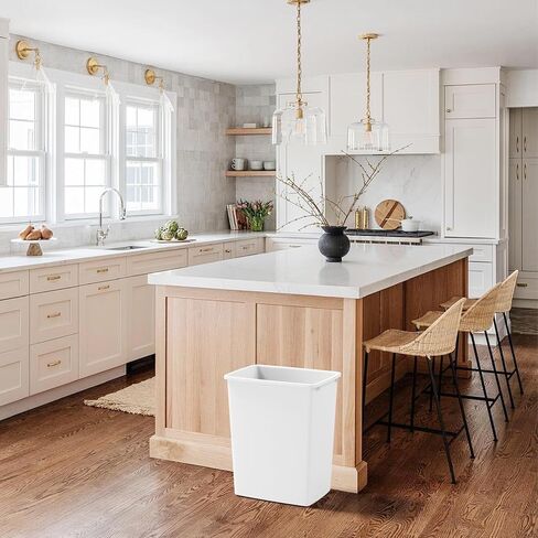 علبة المطبخ 35QT المطبخ ، وعلب القمامة القوي وخفيف الوزن ، وعلب القمامة للمطبخ ، مساحة العمل ، الحمام ، المكتب ، سهلة التنظيف ، عبوة 2 ، رمادي in Kuwait