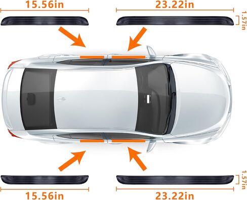 4PCS Car Door Sill Protector, Universal Threshold Protection for Car, Automotive Rubber Scratch Resistant Entry Sill Guards, Doors Edge Step Dust Shield Cover for Car/SUV in Saudi Arabia