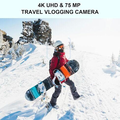 Yatao Digital Camera للتصوير الفوتوغرافي ، 10x البصرية Zoom 64mp Photo 4K Vlogging Camera تسجيل فيديو لـ YouTube ، شاشة 180 درجة 64 جيجابايت SD ، اتصال WiFi والتحكم في التطبيق ، ودود للأطفال in Kuwait