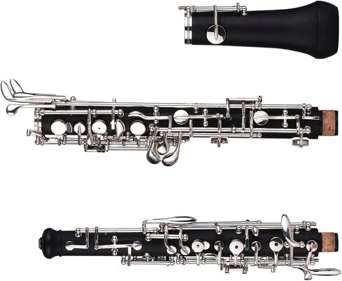 Professional Oboe C Key Semi-automatic Style Silver-plated Keys Woodwind Instrument with Oboe Reed Gloves Leather Case Carry Bag Cleaning Cloth Mini Screwdriver in Saudi Arabia