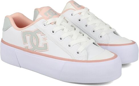 DC Shoes Women's Chelsea Platform Sneaker, Black/Pink/Leopard, 9 in Saudi Arabia