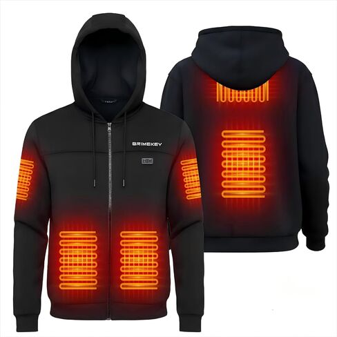 Heated Hoodie for Men Women with Fleece Lining Fsat Charge 20000mAh Battery Zip Heated Sweatshirt Electric Hoodie in Kuwait