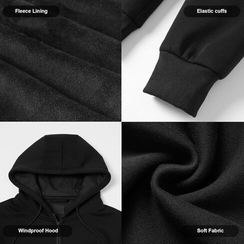 Heated Hoodie for Men Women with Fleece Lining Fsat Charge 20000mAh Battery Zip Heated Sweatshirt Electric Hoodie in Kuwait