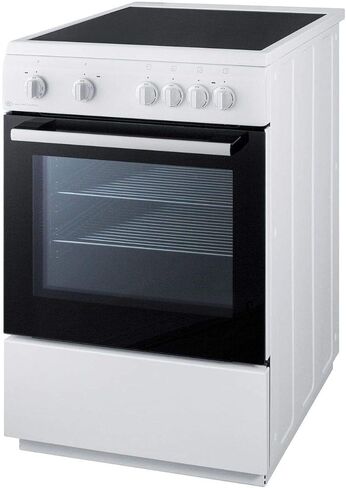 Summit CLRE24WH 24"" Electric Slide-in Range with Smooth Ceramic Glass Top Storage Drawer Waist-High Broiler 4 Cooking Zones and Interior Light in White in Saudi Arabia