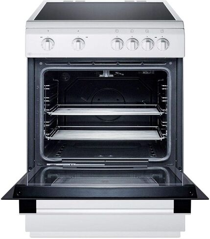 Summit CLRE24WH 24"" Electric Slide-in Range with Smooth Ceramic Glass Top Storage Drawer Waist-High Broiler 4 Cooking Zones and Interior Light in White in Saudi Arabia