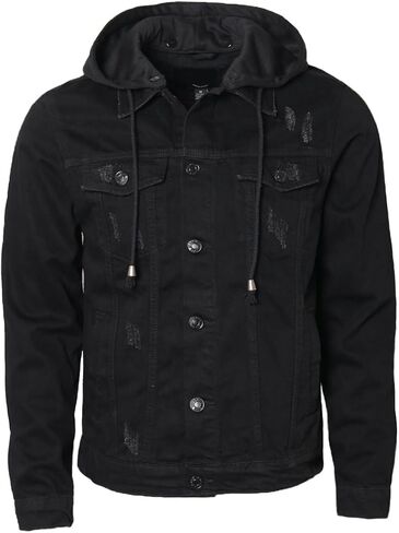 URBANJ Men's Distressed Denim Jacket in Saudi Arabia