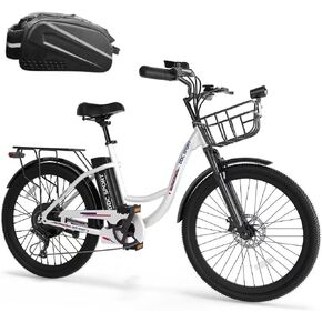 24 بوصة دراجة كهربائية طراد ، دراجة إلكترونية للبالغين ، ebike مع بطارية قابلة للإزالة ، تخطو عبر Ebike للنساء للرجال ، دراجة كهربائية في المدينة مع سلة ، لركاب المدينة in Kuwait