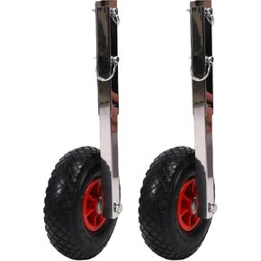 Haofy 10 Inch Inflatable Boat Launching Wheels Transom Launching Dolly Wheels Kit for Dinghy Canoe Sailboat with Pins Stainless Steel Brackets 600 LBS Capacity in Saudi Arabia