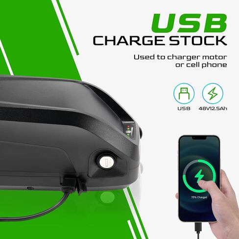 Ebike Battery,Scooter Lithium Battery Pack for 200W-2000W Electric Bike and Other Motor, Safe Lock, Led Indicator Light, with Base and Charger (48V20Ah(with Charger)) in Saudi Arabia