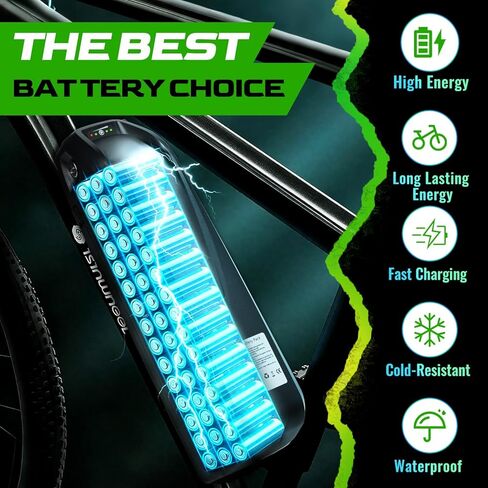 Ebike Battery,Scooter Lithium Battery Pack for 200W-2000W Electric Bike and Other Motor, Safe Lock, Led Indicator Light, with Base and Charger (48V20Ah(with Charger)) in Saudi Arabia