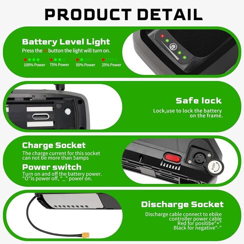 Ebike Battery,Scooter Lithium Battery Pack for 200W-2000W Electric Bike and Other Motor, Safe Lock, Led Indicator Light, with Base and Charger (48V20Ah(with Charger)) in Saudi Arabia