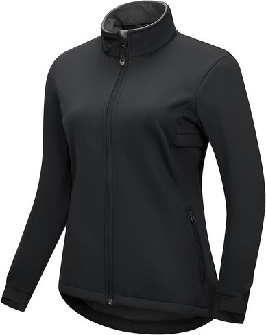 33,000ft Women's Waterproof Fleece Running Jacket Zip Up Athletic Winter Cold Weather Workout Cycling Track Jackets in Saudi Arabia