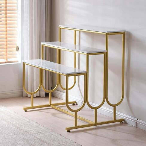 Heavy Duty Display Riser Stand, Tiered Shoes Bags Dolls, Display Table, Imitation marble Grain Planks Display Shelf(2 Tier) in Saudi Arabia