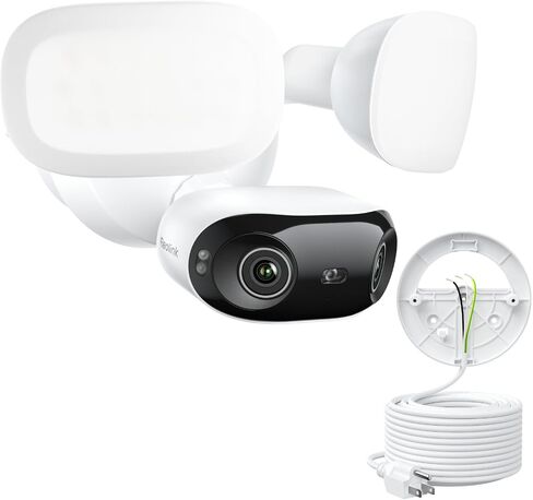 REOLINK Elite Floodlight WiFi, 4K 8MP 180° Panoramic Wired Floodlight Camera, Adjustable 3000 Lumens, Local AI Video Search, Perimeter Detection, Dual-Band Wi-Fi 6, 24/7 Recording, No Monthly Fees in Saudi Arabia