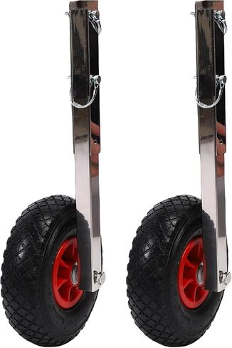 Haofy 10 Inch Inflatable Boat Launching Wheels Transom Launching Dolly Wheels Kit for Dinghy Canoe Sailboat with Pins Stainless Steel Brackets 600 LBS Capacity in Saudi Arabia