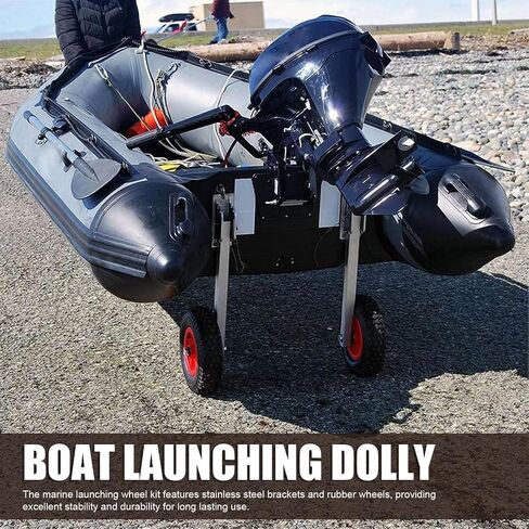 Haofy 10 Inch Inflatable Boat Launching Wheels Transom Launching Dolly Wheels Kit for Dinghy Canoe Sailboat with Pins Stainless Steel Brackets 600 LBS Capacity in Saudi Arabia