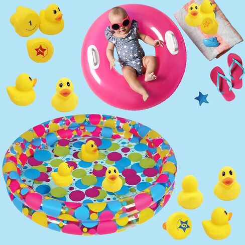 لعبة Duck Toy Matching ، Duckies for Kids ، Bath Bath Homeves Baby Showers Class -incentives ، Summer Beach and Pool ، 2.5 "بوصة (حزمة 20) - بطة بلاستيكية in Kuwait