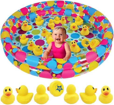 لعبة Duck Toy Matching ، Duckies for Kids ، Bath Bath Homeves Baby Showers Class -incentives ، Summer Beach and Pool ، 2.5 "بوصة (حزمة 20) - بطة بلاستيكية in Kuwait