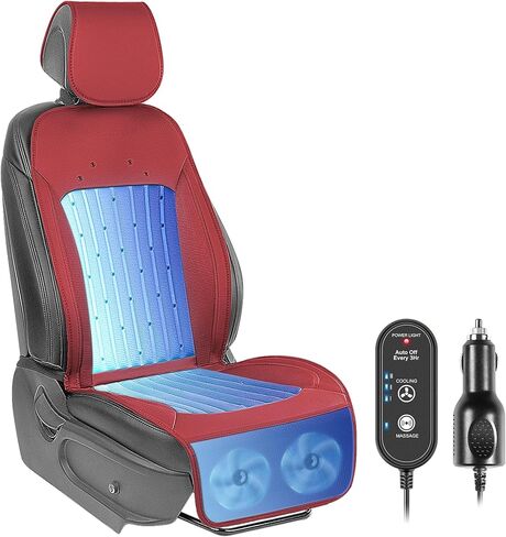 Paffenery 2025 تغطية مقعد سيارة التبريد المطورة مقعد أمامي ، وسادة مقعد السيارة 12V-24V-24V ، وغطاء مقعد مبرد لشاحنة سيارات سيارات شاحنة عالمية ، رمادية داكنة in Kuwait