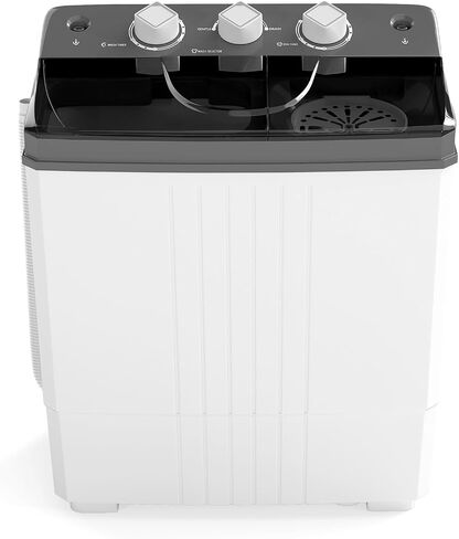 COSTWAY Portable Washing Machine, Twin Tub 20Lbs Capacity, Washer(12Lbs) and Spinner(8Lbs), Compact Laundry Machines Durable Design Energy Saving, Rotary Controller Drain Hose in Saudi Arabia