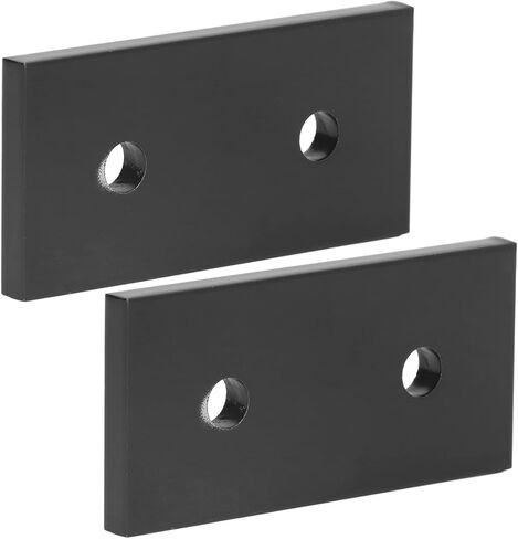 2Pcs Flat Joining Plate Aluminum Alloy 2 Hole Joint Board Black Joining Plate for Furniture Construction (4040) in Saudi Arabia