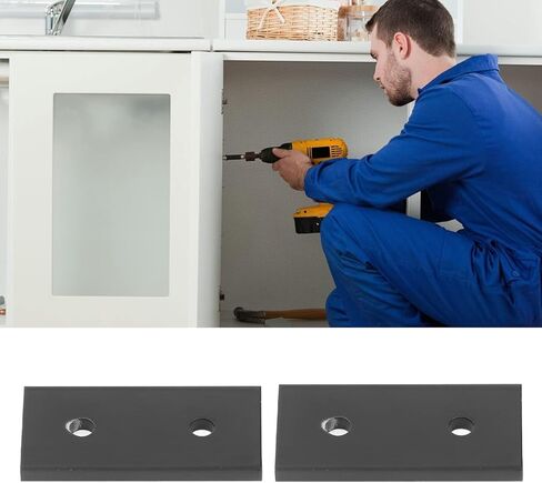 2Pcs Flat Joining Plate Aluminum Alloy 2 Hole Joint Board Black Joining Plate for Furniture Construction (4040) in Saudi Arabia