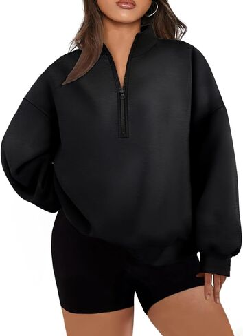 Eytino Plus Size Sweatshirt for Women Half Zip Pullover Fleece Quarter Zipper Pullover Hoodies Tops(1X-5X) in Saudi Arabia