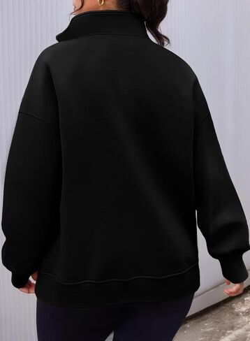 Eytino Plus Size Sweatshirt for Women Half Zip Pullover Fleece Quarter Zipper Pullover Hoodies Tops(1X-5X) in Saudi Arabia