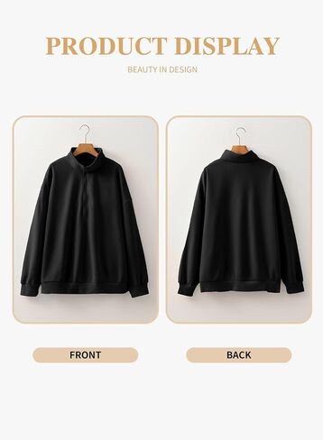 Eytino Plus Size Sweatshirt for Women Half Zip Pullover Fleece Quarter Zipper Pullover Hoodies Tops(1X-5X) in Saudi Arabia