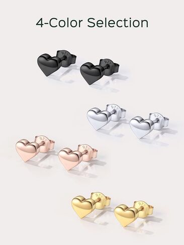 أقراط CHICSILVER HEART للنساء 925 Sterling Silver Heart Strains للنساء أقراط مسمار صغيرة الحجم 5 ملم/10 ملم in Saudi Arabia