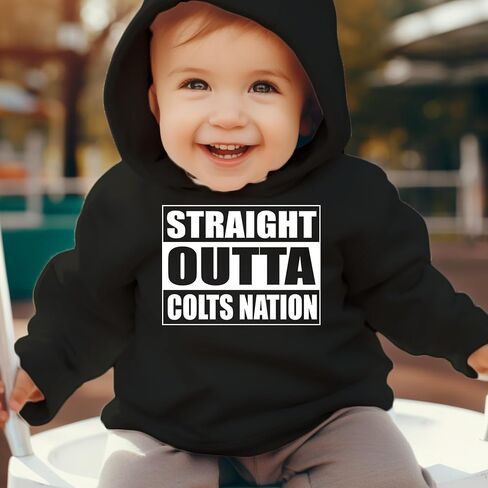 Straight Outta Colts Nation Football Toddler-Sized Hoodie, Soft Fleece, Adorable in Saudi Arabia