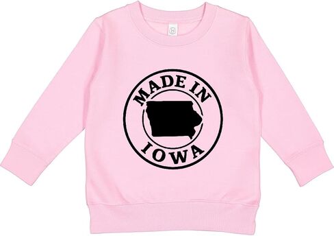 Inktastic صنع في ولاية أيوا - سويت شيرت أسود للأطفال الصغار in Kuwait