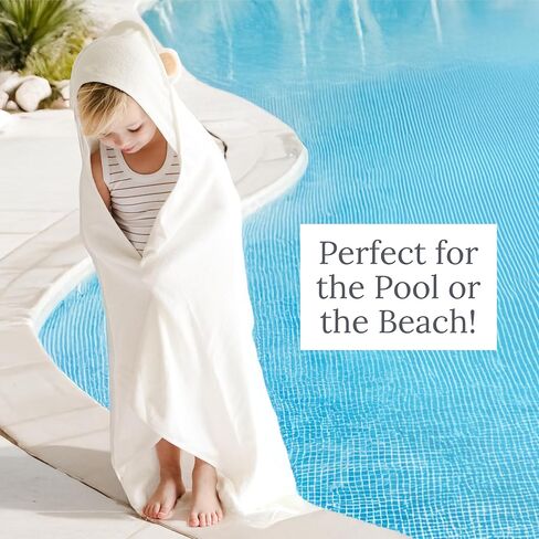 مناشف الأطفال المغطاة بالنسخ المقطوعة ناتميا - منشفة حمام الأطفال الناعمة مع تصميم الحيوانات ، ومنشفة حمام الأطفال الصغار ، ومناشف حديثي الولادة للبنين والبنات ، مصنوعة في تركيا - دب أبيض in Kuwait