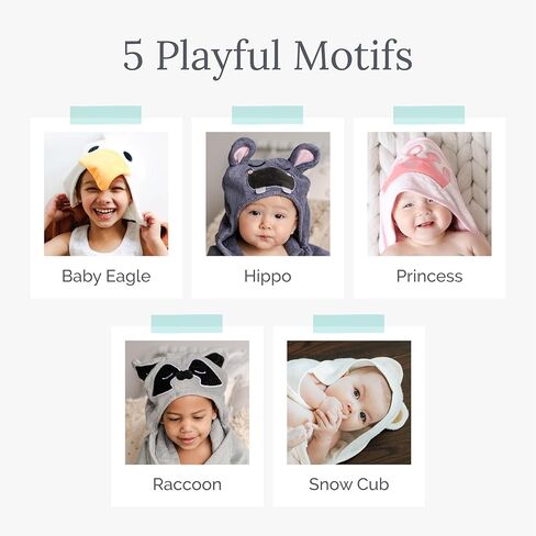 مناشف الأطفال المغطاة بالنسخ المقطوعة ناتميا - منشفة حمام الأطفال الناعمة مع تصميم الحيوانات ، ومنشفة حمام الأطفال الصغار ، ومناشف حديثي الولادة للبنين والبنات ، مصنوعة في تركيا - دب أبيض in Kuwait