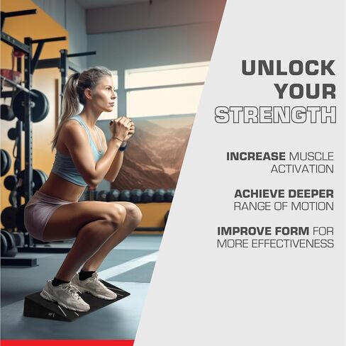 Squat Wedge Block - Weight Lifting Wedges for Home Gym or Personal Trainers - Slant Board Angled Ramp Blocks for Elevated Heel Squatting Workout - 10 Degrees in Saudi Arabia