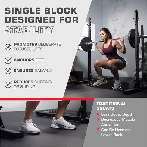 Squat Wedge Block - Weight Lifting Wedges for Home Gym or Personal Trainers - Slant Board Angled Ramp Blocks for Elevated Heel Squatting Workout - 10 Degrees in Saudi Arabia