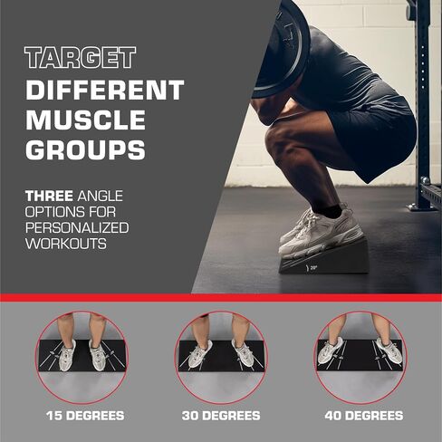 Squat Wedge Block - Weight Lifting Wedges for Home Gym or Personal Trainers - Slant Board Angled Ramp Blocks for Elevated Heel Squatting Workout - 10 Degrees in Saudi Arabia